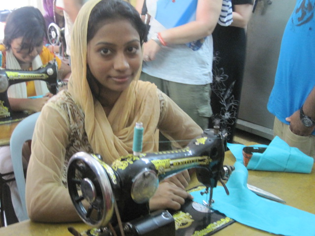 Young woman in Bangladesh training to work in the garment industry